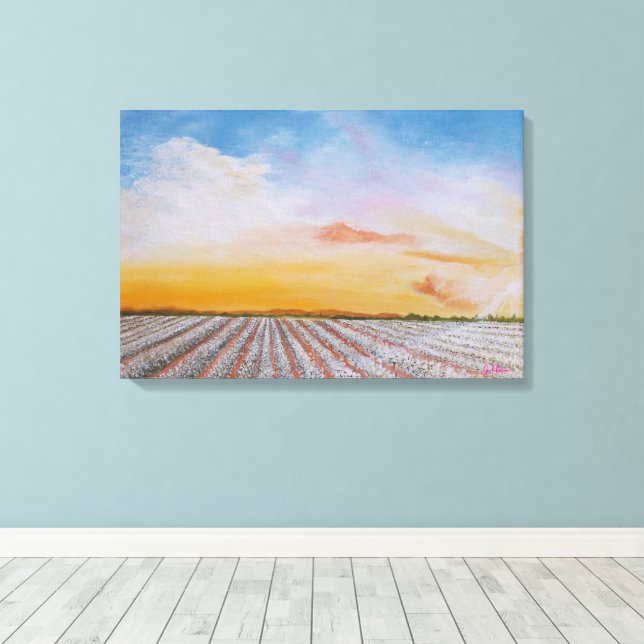 Tennessee Cotton Field Canvas Print Leinwanddruck (Insitu (Holzboden))