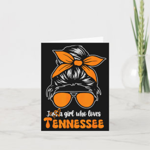 Tennessee Cowgirl Gingham Bun Tn Orange State Frau Karte