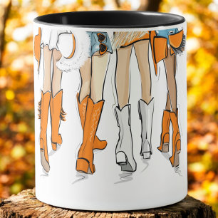 Tennessee Damen Orange Cowboy Stiefel Personalisie Tasse