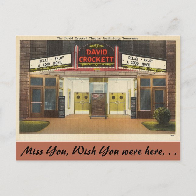 Tennessee, David Crockett Theater, Gatlinburg Postkarte (Vorderseite)