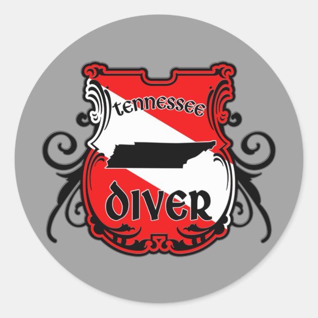 Tennessee Diver Runder Aufkleber (Vorderseite)