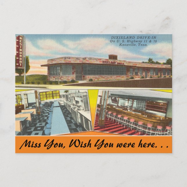 Tennessee, Dixieland Drive-In, Knoxville Postkarte (Vorderseite)