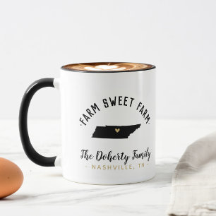Tennessee Farm Sweet Farm Famille Monogramme Mug