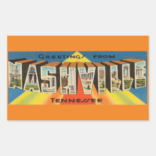Tennessee, feuille de 4 autocollants de Nashville
