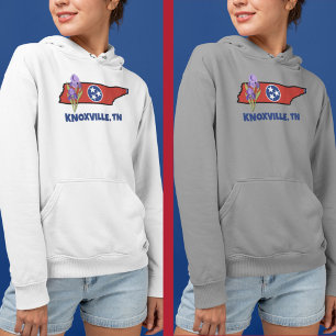 Tennessee Flag & Blume Lila Iris-Eigener Text Hoodie