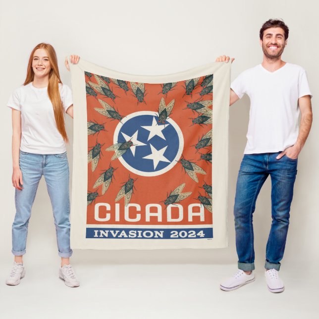 Tennessee Flag Cicada Invasion Fleecedecke (Beispiel)