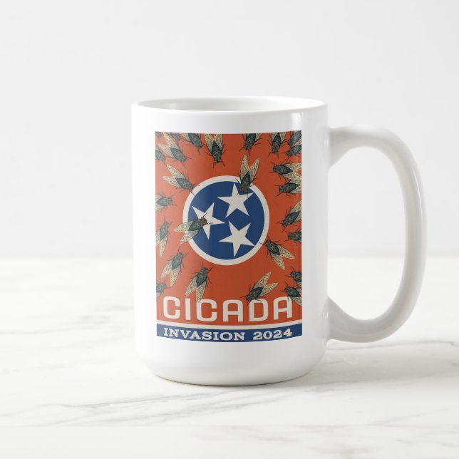 Tennessee Flag Cicada Invasion Kaffeetasse (Rechts)