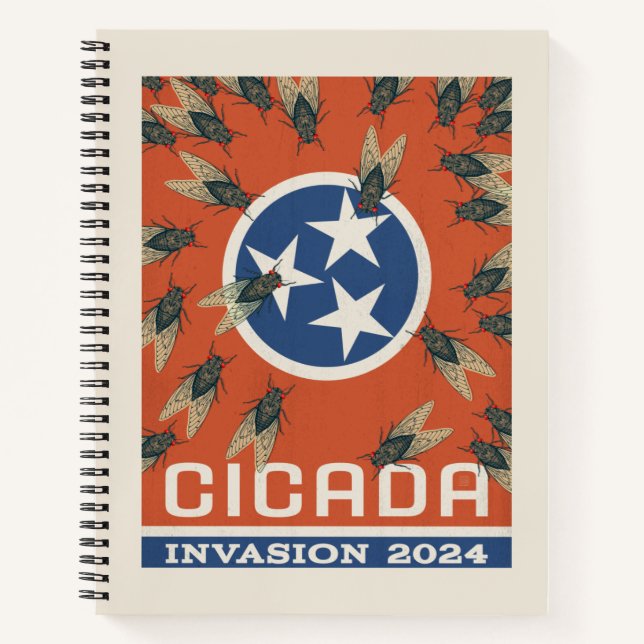 Tennessee Flag Cicada Invasion Notizbuch (Vorderseite)