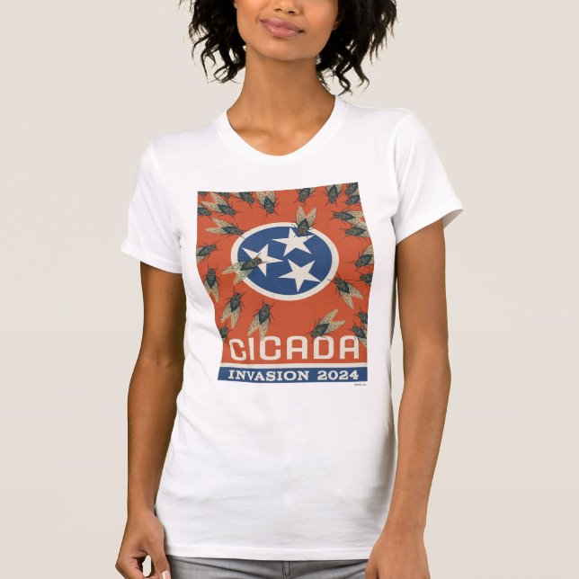 Tennessee Flag Cicada Invasion T-Shirt (Vorderseite)