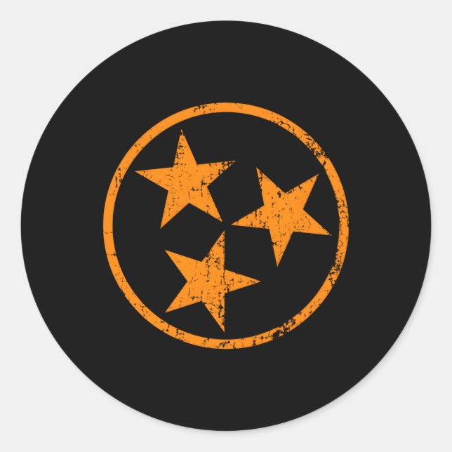 Tennessee Flag gestörter Tn-Staat Runder Aufkleber (Vorderseite)
