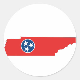 Tennessee-Flag-Karte Runder Aufkleber