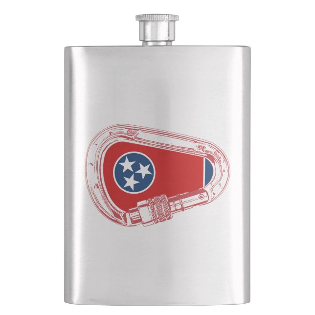 Tennessee Flag Klettersteig Carabiner Flachmann (Vorderseite)