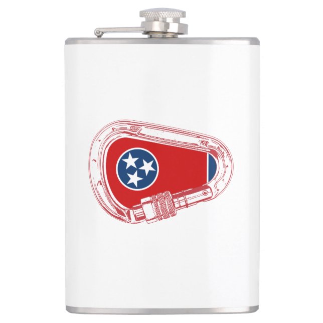 Tennessee Flag Klettersteig Carabiner Flachmann (Vorderseite)