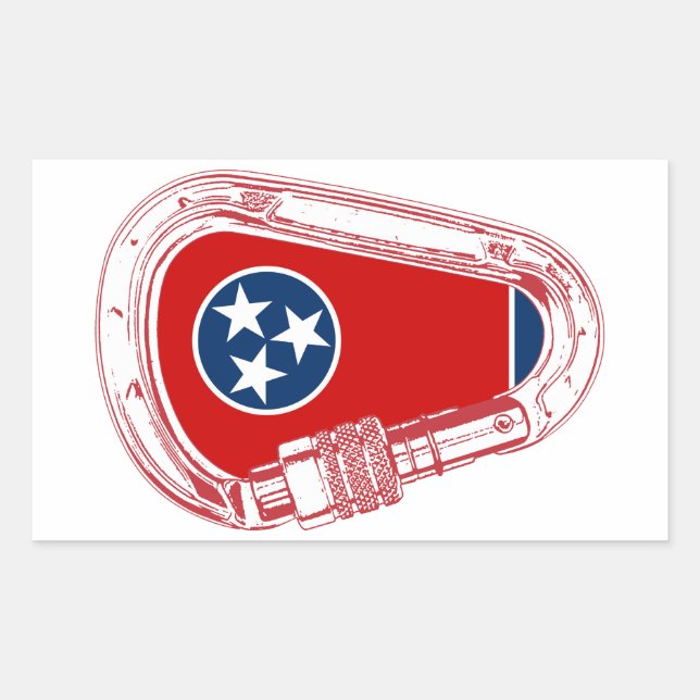 Tennessee Flag Klettersteig Carabiner Rechteckiger Aufkleber (Vorderseite)