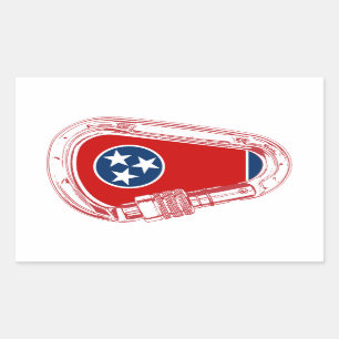 Tennessee Flag Klettersteig Carabiner Rechteckiger Aufkleber