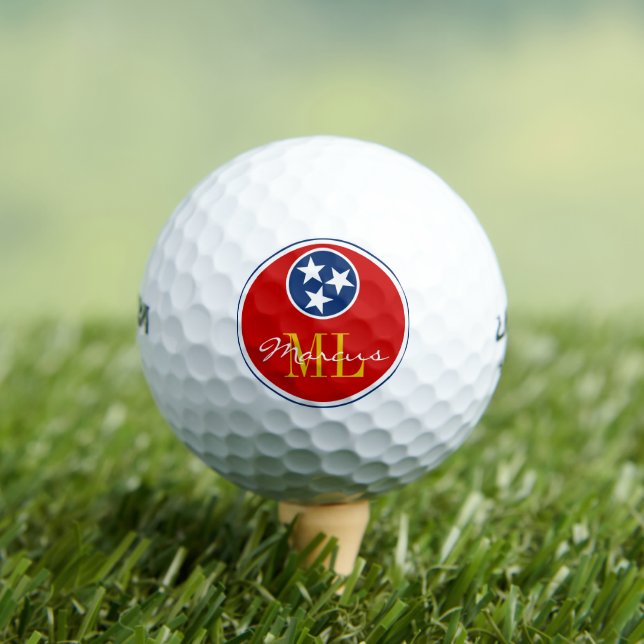 Tennessee Flag Mit Monogramm Golf Balls / USA Golfball (Insitu T-Shirt)