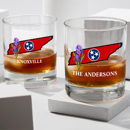 Tennessee-Flag mit Staat-Blume Iris benutzerdefini Whiskyglas