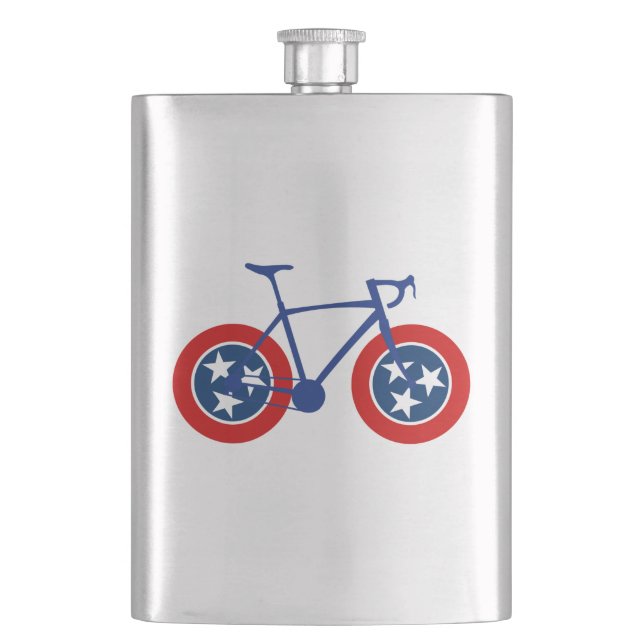 Tennessee Flag Radfahren Flachmann (Vorderseite)
