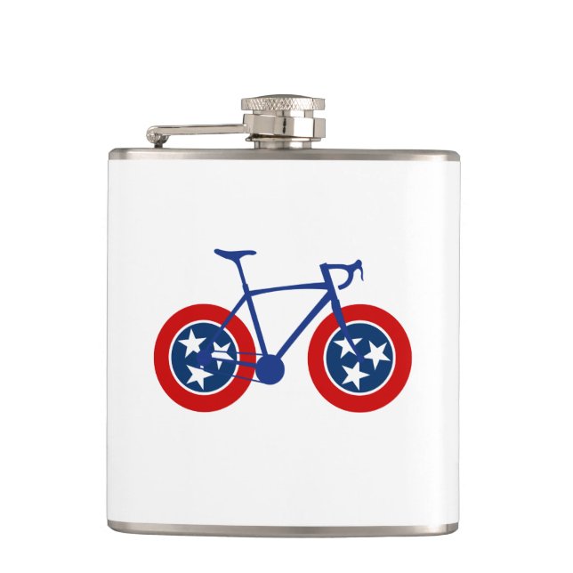 Tennessee Flag Radfahren Flachmann (Vorderseite)