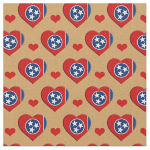 Tennessee Flag & Red Heart mode Fabric / USA Stoff