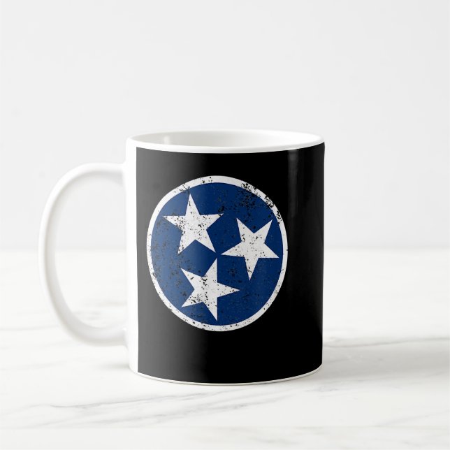 Tennessee Flag Star Logo Freiwilliger Staat Nashvi Kaffeetasse (Links)