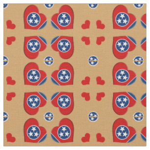 Tennessee Flag & Tennessee Herz Fashion Fabric Stoff