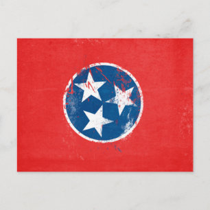 Tennessee-Flagge im Distressed-Look Postkarte