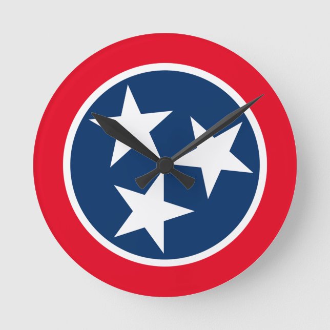 Tennessee-Flagge Runde Wanduhr (Vorderseite)