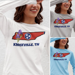 Tennessee-Flagge und -Blume Violette Schwertlilie  T-Shirt