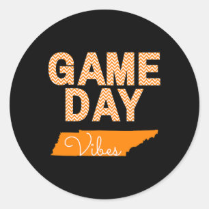 Tennessee Football Game Day Vibes Fall Tailgate Runder Aufkleber