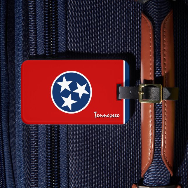 Tennessee Gepäckmarken, patriotische Tennessee-Fla Gepäckanhänger (Vorderseite Insitu 4)