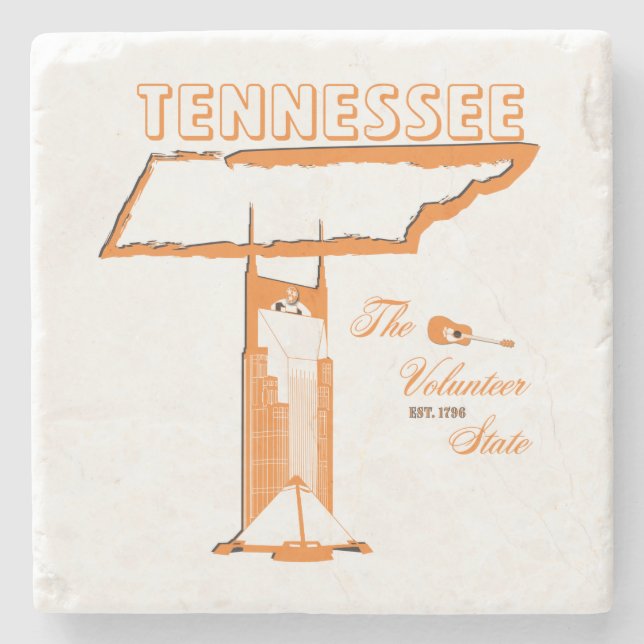 Tennessee-Getränk-Untersetzer Steinuntersetzer (Vorderseite)