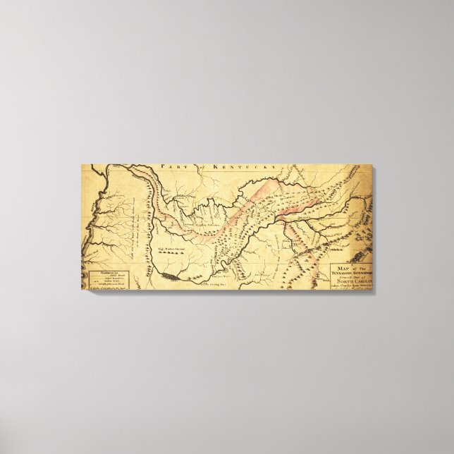 Tennessee GovernmentPanoramakarteTennessee Leinwanddruck (Vorderseite)