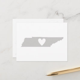 Tennessee Grau Staat Karte Form mit Herz Cutout