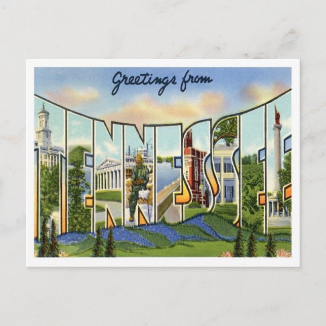 Tennessee-Grüße von US-Staaten Postkarte (Vorderseite)