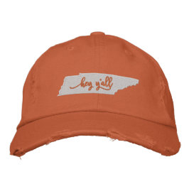 Tennessee Hey Y'all Hat - Orange Bestickte Baseballkappe