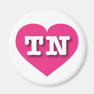 Tennessee Hot Pink Heart - I Liebe TN Magnet