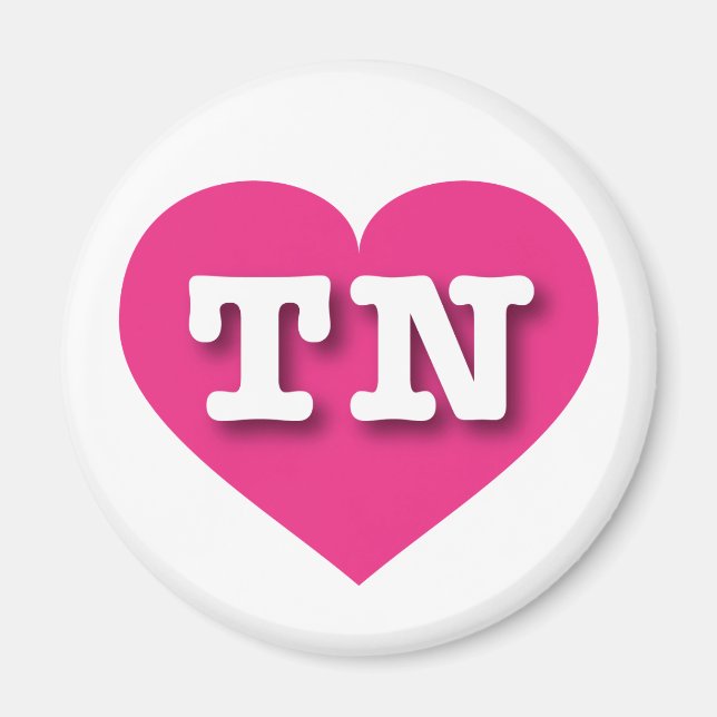 Tennessee Hot Pink Heart - I Liebe TN Magnet (Vorne)