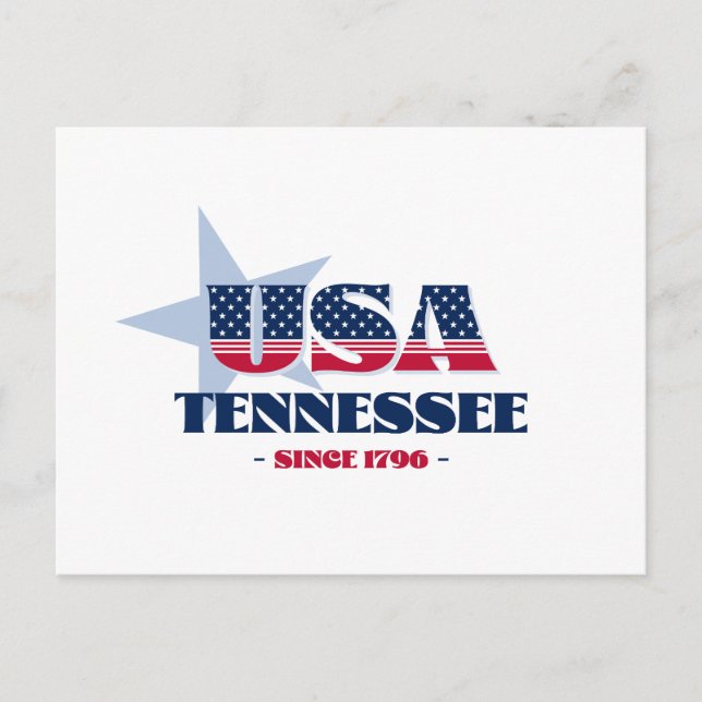 Tennessee in Rot, Weiß und Blau Postkarte (Vorderseite)