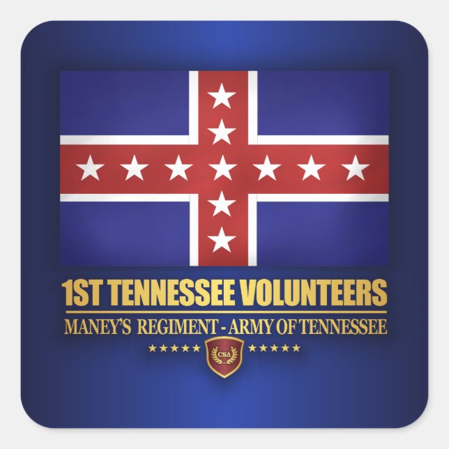 Tennessee Infanterie (F10) Quadratischer Aufkleber (Vorderseite)