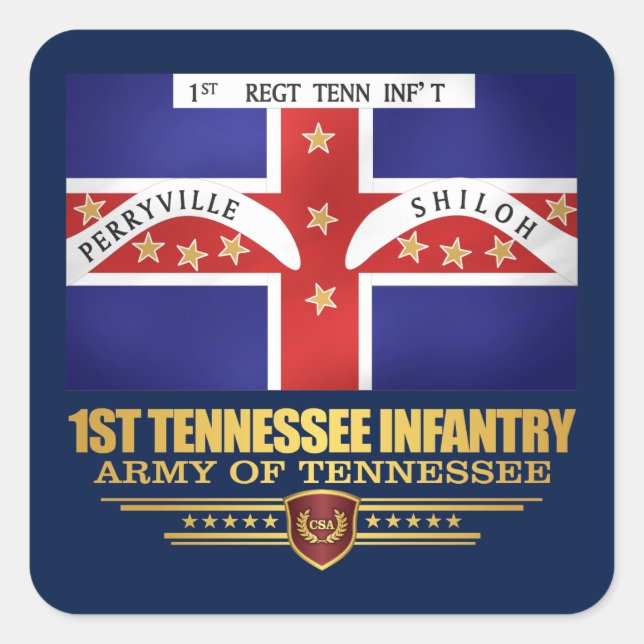 Tennessee Infanterie Quadratischer Aufkleber (Vorderseite)
