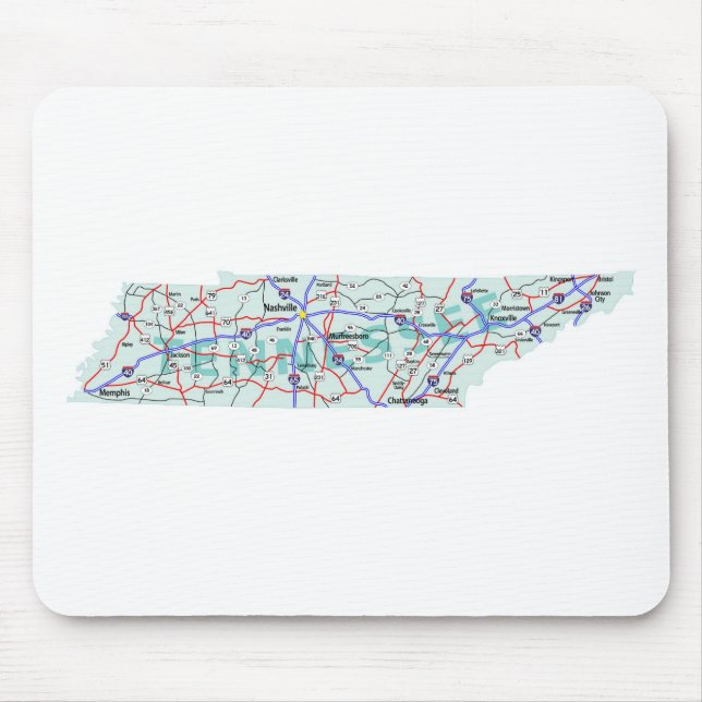 Tennessee Interstate Map Mousepad (Vorne)