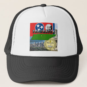 Tennessee Karte, Flagge, Staat Siegel und Bilder Truckerkappe