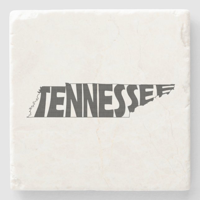 Tennessee Karte Gestreifter Staat Name Schwarzes W Steinuntersetzer (Vorderseite)
