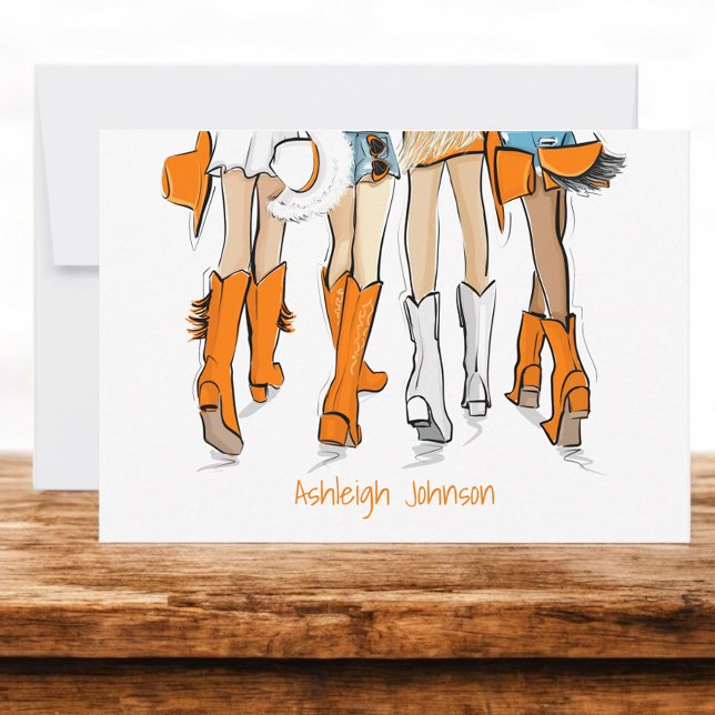 Tennessee Ladys Cowboy Boots Orange Fantasiebezeic Dankeskarte (Von Creator hochgeladen)