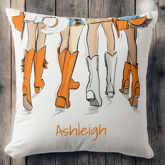 Tennessee Ladys Cowboy Boots Orange Fantasiebezeic Kissen (Von Creator hochgeladen)