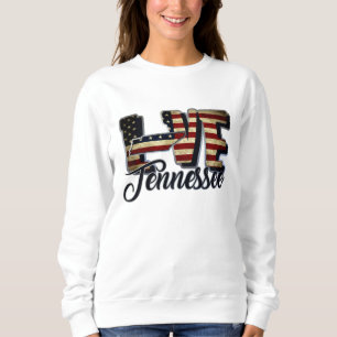 Tennessee Liebe Amerikanischer Flaggenstern und St Sweatshirt