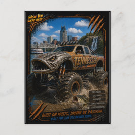 Tennessee Monster Truck Gelände Kunst Postkarte