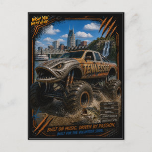 Tennessee Monster Truck Gelände Kunst Postkarte