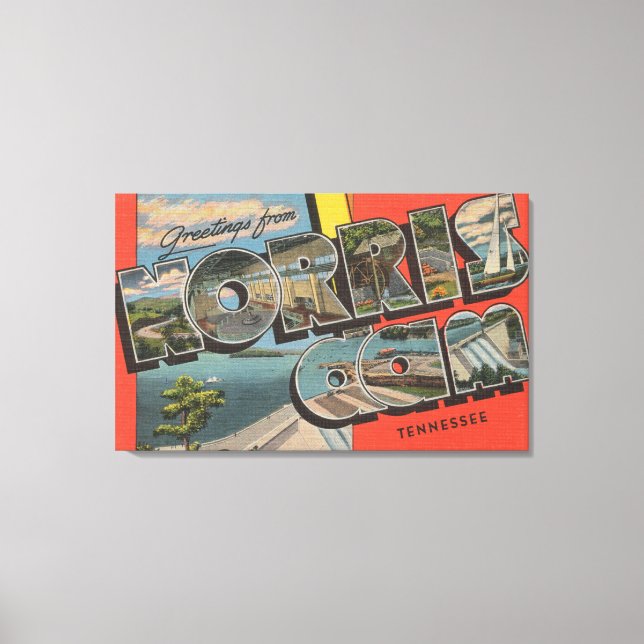 Tennessee - Norris-Stausee - Große Buchstabenszene Leinwanddruck (Vorderseite)